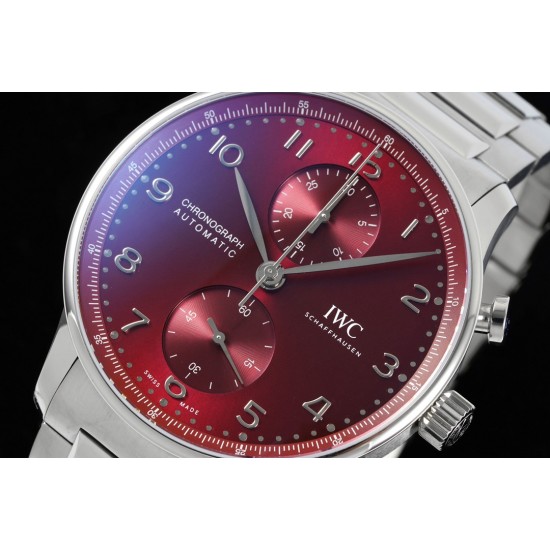 Portuguese Chrono IW371617 41mm SS/SS Red Dial RSF A69355