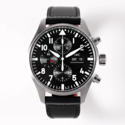 IWC-Pilot Chronograph Ref.3777 43mm SS/LE Black ZF A7750
