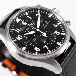 IWC-Pilot Chronograph Ref.3777 43mm SS/LE Black ZF A7750