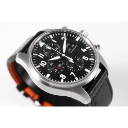 IWC-Pilot Chronograph Ref.3777 43mm SS/LE Black ZF A7750