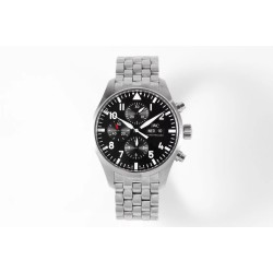 IWC-Pilot Chronograph Ref.3777 43mm SS/SS Black ZF A7750
