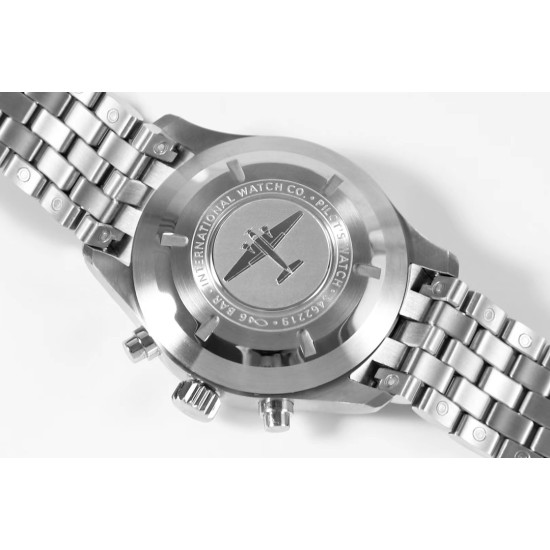 IWC-Pilot Chronograph Ref.3777 43mm SS/SS Black ZF A7750