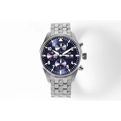 IWC-Pilot Chronograph Ref.3777 43mm SS/SS Blue ZF A7750