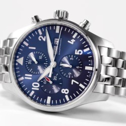 IWC-Pilot Chronograph Ref.3777 43mm SS/SS Blue ZF A7750