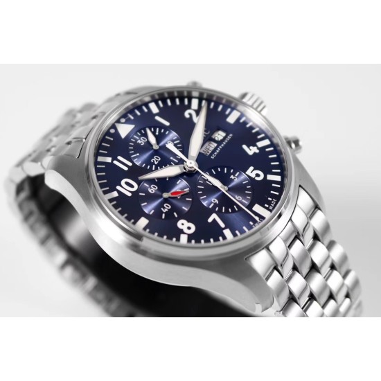 IWC-Pilot Chronograph Ref.3777 43mm SS/SS Blue ZF A7750