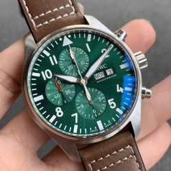IWC-Pilot Chrono Spitfire IW377709 43mm SS/LE Green ZF A7750