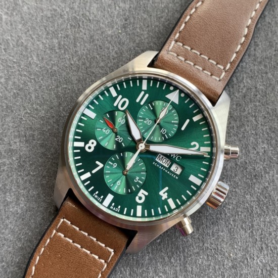 IWC-Pilot Chrono Spitfire IW377709 43mm SS/LE Green ZF A7750