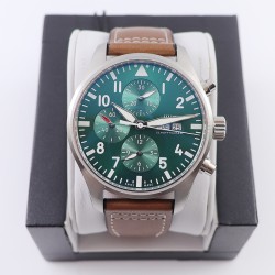 IWC-Pilot Chrono Spitfire IW377709 43mm SS/LE Green ZF A7750