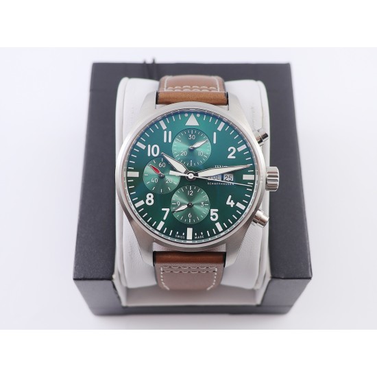 IWC-Pilot Chrono Spitfire IW377709 43mm SS/LE Green ZF A7750
