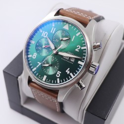 IWC-Pilot Chrono Spitfire IW377709 43mm SS/LE Green ZF A7750