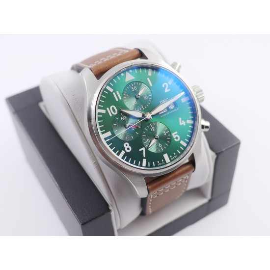IWC-Pilot Chrono Spitfire IW377709 43mm SS/LE Green ZF A7750