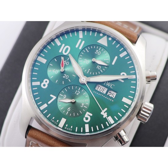 IWC-Pilot Chrono Spitfire IW377709 43mm SS/LE Green ZF A7750