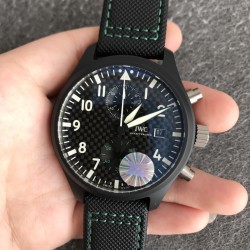 IWC-Pilot Chrono Top Gun IW389001 44mm CER/NY Black Textured Dial YLF A7750