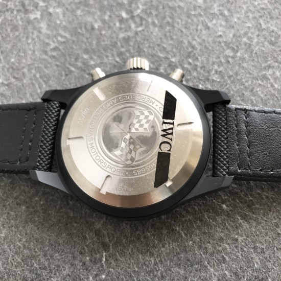 IWC-Pilot Chrono Top Gun IW389001 44mm CER/NY Black Textured Dial YLF A7750