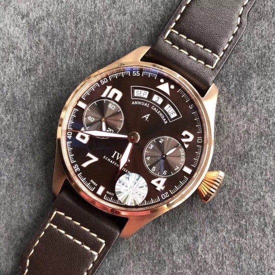 IWC-Big Pilot Annual Calendar IW502708 46mm RG/LE Brown Dial YLF A52850