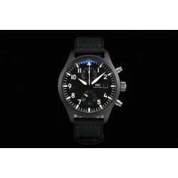 IWC-Pilot Chrono Top Gun IW389001 44mm CER/NY Black Textured Dial YLF A7750