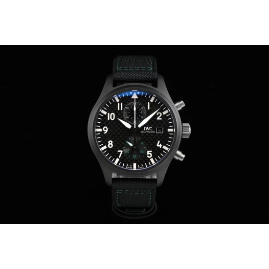 IWC-Pilot Chrono Top Gun IW389001 44mm CER/NY Black Textured Dial YLF A7750