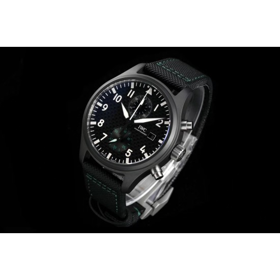 IWC-Pilot Chrono Top Gun IW389001 44mm CER/NY Black Textured Dial YLF A7750