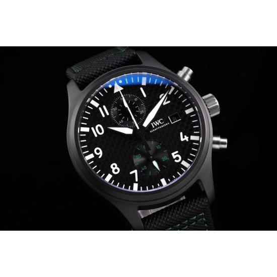 IWC-Pilot Chrono Top Gun IW389001 44mm CER/NY Black Textured Dial YLF A7750