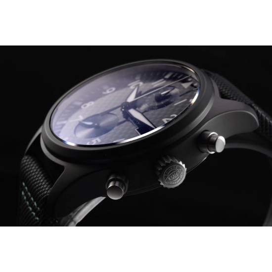 IWC-Pilot Chrono Top Gun IW389001 44mm CER/NY Black Textured Dial YLF A7750