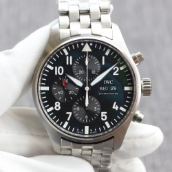 IWC-Pilot Chronograph Ref.3777 43mm SS/SS Black Dial ZF A7750