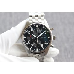 IWC-Pilot Chronograph Ref.3777 43mm SS/SS Black Dial ZF A7750