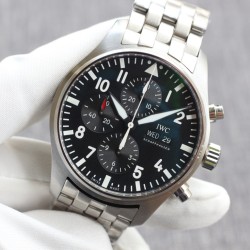 IWC-Pilot Chronograph Ref.3777 43mm SS/SS Black Dial ZF A7750