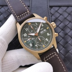 IWC-Pilot Chrono Spitfire IW387902 Brz BR/LE Green Dial ZF A7750