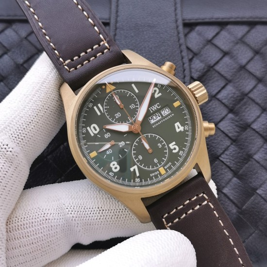 IWC-Pilot Chrono Spitfire IW387902 Brz BR/LE Green Dial ZF A7750