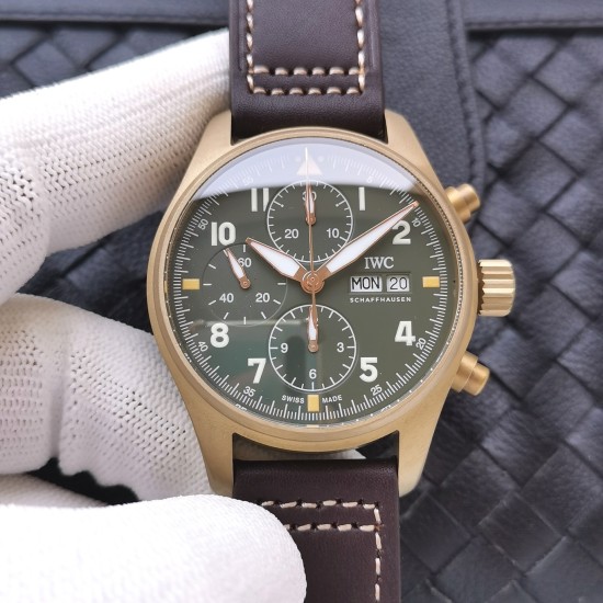 IWC-Pilot Chrono Spitfire IW387902 Brz BR/LE Green Dial ZF A7750