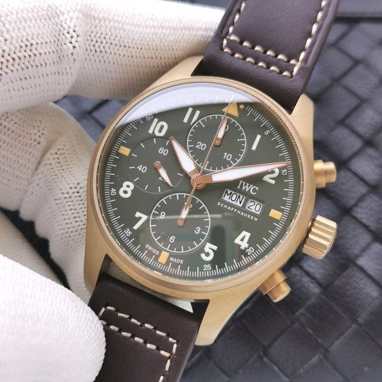 IWC-Pilot Chrono Spitfire IW387902 Brz BR/LE Green Dial ZF A7750