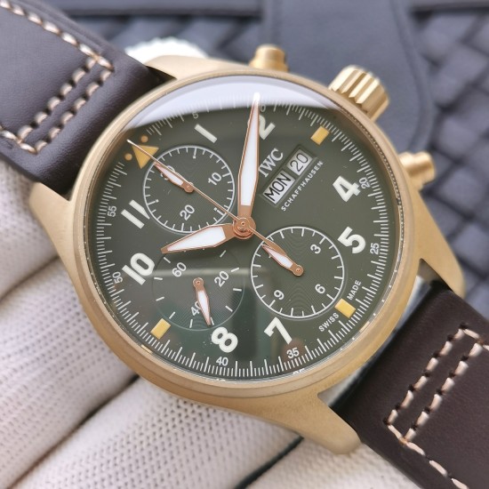IWC-Pilot Chrono Spitfire IW387902 Brz BR/LE Green Dial ZF A7750