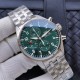 IWC-Pilot Chronograph Ref.3777 43mm SS/SS Green Dial ZF A7750