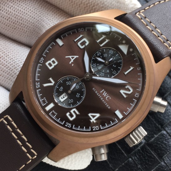 IWC-Big Pilot Chronograph Edition "The Last Flight" 46mm Bronze/LE Brown Dial A7750