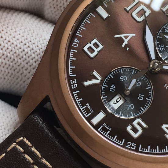 IWC-Big Pilot Chronograph Edition "The Last Flight" 46mm Bronze/LE Brown Dial A7750