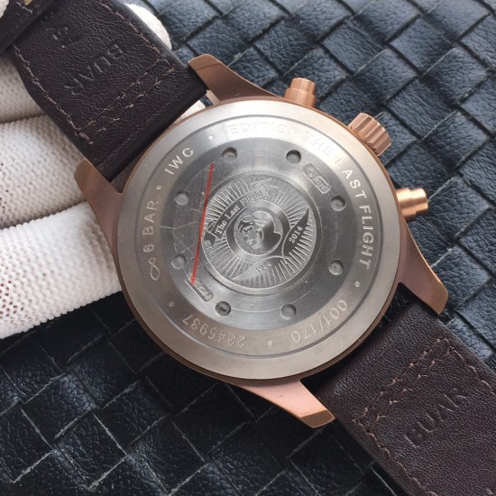 IWC-Big Pilot Chronograph Edition "The Last Flight" 46mm Bronze/LE Brown Dial A7750