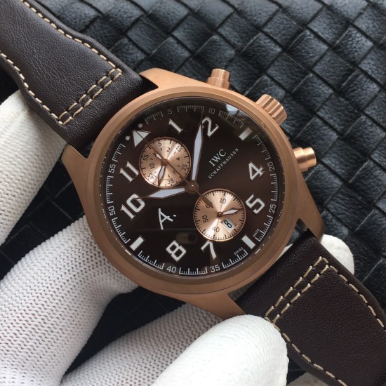 IWC-Big Pilot Chronograph Edition "The Last Flight" 46mm Bronze/LE Brown Dial A7750