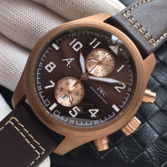 IWC-Big Pilot Chronograph Edition "The Last Flight" 46mm Bronze/LE Brown Dial A7750