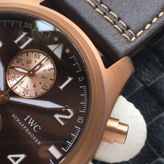 IWC-Big Pilot Chronograph Edition "The Last Flight" 46mm Bronze/LE Brown Dial A7750