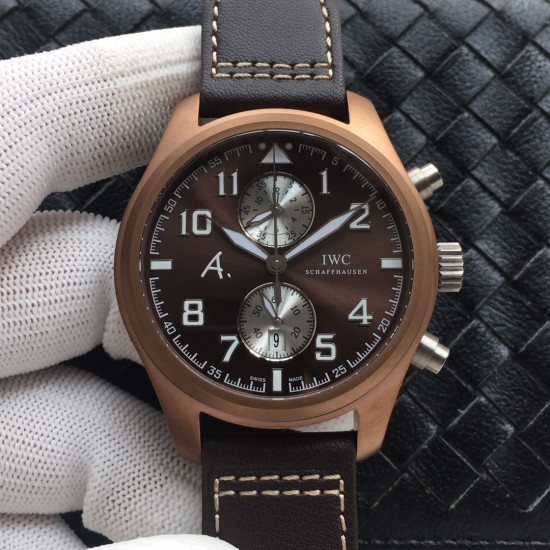 IWC-Big Pilot Chronograph Edition "The Last Flight" 46mm Bronze/LE Brown Dial A7750