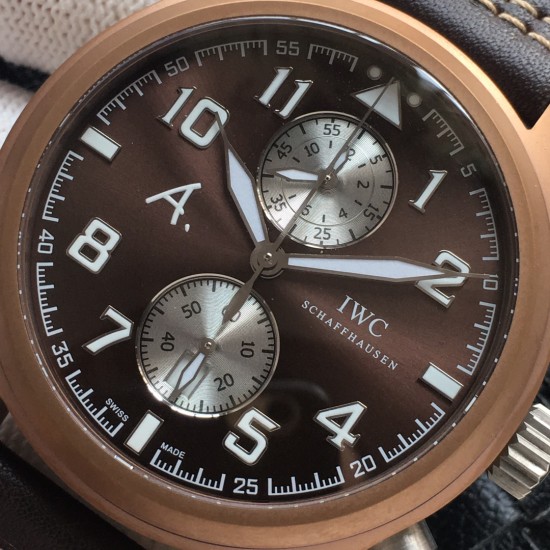 IWC-Big Pilot Chronograph Edition "The Last Flight" 46mm Bronze/LE Brown Dial A7750