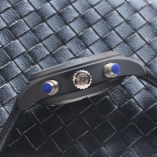 IWC-Big Pilot Chronograph Edition "The Last Flight" 46mm PVD/NY Black Dial A7750