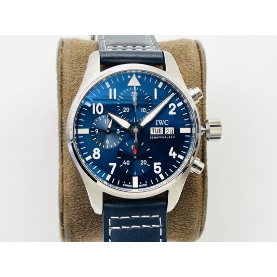 IWC-Pilot Chrono Spitfire IW388101 41mm SS/LE Blue Dial IWSF A7750