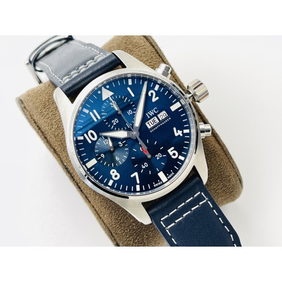 IWC-Pilot Chrono Spitfire IW388101 41mm SS/LE Blue Dial IWSF A7750