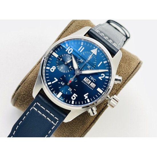 IWC-Pilot Chrono Spitfire IW388101 41mm SS/LE Blue Dial IWSF A7750
