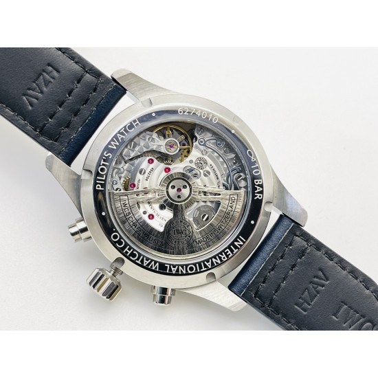 IWC-Pilot Chrono Spitfire IW388101 41mm SS/LE Blue Dial IWSF A7750
