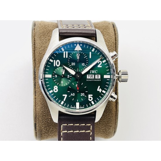 IWC-Pilot Chrono Spitfire IW388101 41mm SS/LE Green Dial IWSF A7750