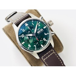 IWC-Pilot Chrono Spitfire IW388101 41mm SS/LE Green Dial IWSF A7750