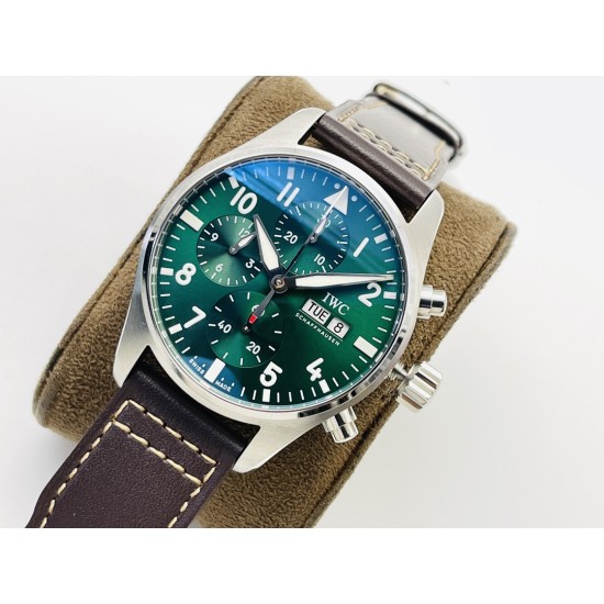 IWC-Pilot Chrono Spitfire IW388101 41mm SS/LE Green Dial IWSF A7750