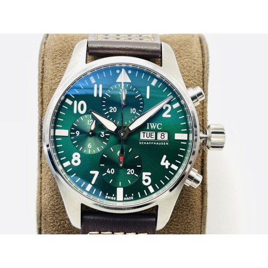 IWC-Pilot Chrono Spitfire IW388101 41mm SS/LE Green Dial IWSF A7750